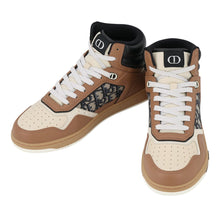 将图像加载到图库查看器中,Dior B27 High-Top Sneakers Beige/Brown3SH133ZIR Canvas Leather Size 41