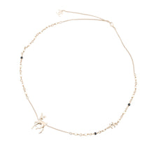 Load image into Gallery viewer, CHANEL CC Logo Bambi Motif Long Necklace Gold Plated Rhinestone Faux Pearl