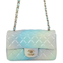 Load image into Gallery viewer, CHANEL Mini Matelasse Single Flap Single Chain Shoulder Bag Light Blue/MulticolorA69900-B15557-NT475 Lambskin Size 20