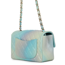 Load image into Gallery viewer, CHANEL Mini Matelasse Single Flap Single Chain Shoulder Bag Light Blue/MulticolorA69900-B15557-NT475 Lambskin Size 20