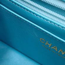 Load image into Gallery viewer, CHANEL Mini Matelasse Single Flap Single Chain Shoulder Bag Light Blue/MulticolorA69900-B15557-NT475 Lambskin Size 20