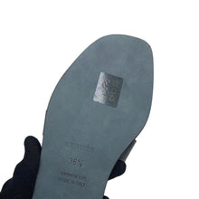 Load image into Gallery viewer, HERMES Oran Sandals Black Box Calf Leather Size 36 1/2