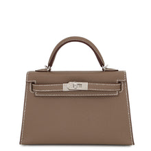将图像加载到图库查看器中,HERMES Mini Kelly 2 (outside) Etoupe Epsom