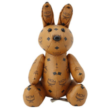 Load image into Gallery viewer, MCM Rabbit Doll Plush Toy Brown PVC Leather