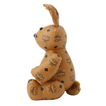 Load image into Gallery viewer, MCM Rabbit Doll Plush Toy Brown PVC Leather