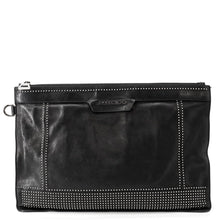Load image into Gallery viewer, JIMMY CHOO Studded Clutch Bag Black Leather