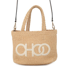 Load image into Gallery viewer, JIMMY CHOO 2WAY Mini Bag Beige Raffia Leather