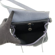 将图像加载到图库查看器中,HERMES Herbag zip Black/Blue Indigo Toile Military Vache Hunter Leather Size Mini