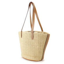 Load image into Gallery viewer, MONCLER 2-Way Bag, Basket Bag, Backpack Beige/Brown Raffia Nylon