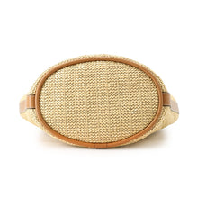Load image into Gallery viewer, MONCLER 2-Way Bag, Basket Bag, Backpack Beige/Brown Raffia Nylon