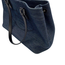 Load image into Gallery viewer, PRADA Denim tote Blue/Black1BG356 Cotton Leather