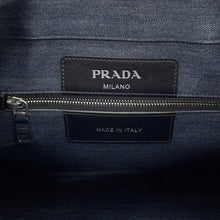 Load image into Gallery viewer, PRADA Denim tote Blue/Black1BG356 Cotton Leather