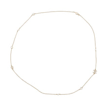 将图像加载到图库查看器中,CHANEL CC Logo Rhinestone Faux Pearl Long Necklace Champagne Gold Metal