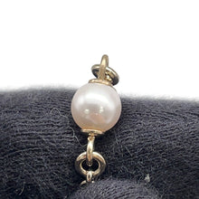 将图像加载到图库查看器中,CHANEL CC Logo Rhinestone Faux Pearl Long Necklace Champagne Gold Metal