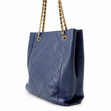 Load image into Gallery viewer, CHANEL Matelasse Shopping Chain Tote Bag NavyAS2295 Lambskin Size Small