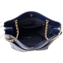 Load image into Gallery viewer, CHANEL Matelasse Shopping Chain Tote Bag NavyAS2295 Lambskin Size Small
