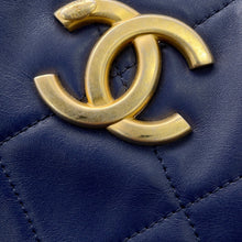 Load image into Gallery viewer, CHANEL Matelasse Shopping Chain Tote Bag NavyAS2295 Lambskin Size Small