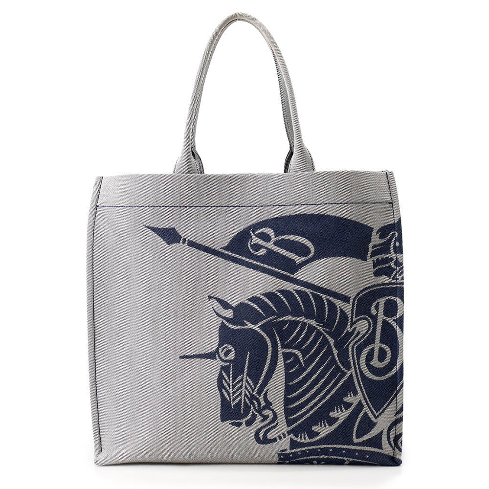Horse Emblem Handbag BURBERRY Square Horse Logo Tote Bag Gray 