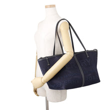 Load image into Gallery viewer, BURBERRY Beach Horseferry Tote Bag Navy/Black8044174 Canvas Leather Size Mini