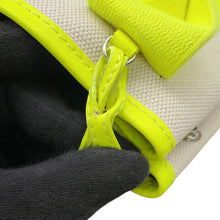 Load image into Gallery viewer, BALENCIAGA Navy Cabas 2WAY Bag Neon Yellow/Natural390346 Canvas Leather Size XS