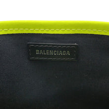 Load image into Gallery viewer, BALENCIAGA Navy Cabas 2WAY Bag Neon Yellow/Natural390346 Canvas Leather Size XS
