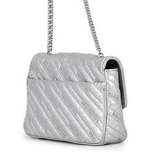 将图像加载到图库查看器中,BALENCIAGA BB Logo Quilted Chain Shoulder Bag Silver526682 Leather