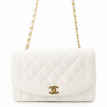 Load image into Gallery viewer, CHANEL Diana Chain Shoulder Bag WhiteA01165 Caviar Leather Size 25