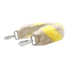 Load image into Gallery viewer, FENDI Strap Yellow/Gray Fur Leather