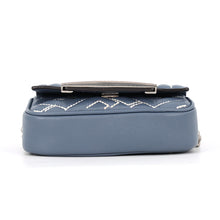 Load image into Gallery viewer, FENDI ZUCCA Nanobucket Chain Shoulder Bag Light Blue/White7AS143 Leather Size Mini