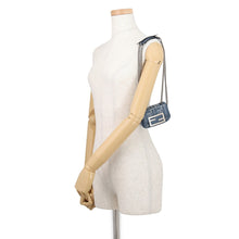 Load image into Gallery viewer, FENDI ZUCCA Nanobucket Chain Shoulder Bag Light Blue/White7AS143 Leather Size Mini