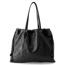 Load image into Gallery viewer, JIMMY CHOO Drawstring Tote Black Leather