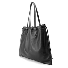 Load image into Gallery viewer, JIMMY CHOO Drawstring Tote Black Leather