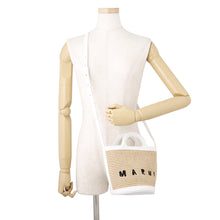 将图像加载到图库查看器中,MARNI Marni 2-Way Basket Bag Beige/White Raffia Leather