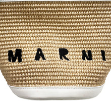 将图像加载到图库查看器中,MARNI Marni 2-Way Basket Bag Beige/White Raffia Leather