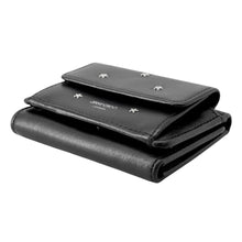 将图像加载到图库查看器中,JIMMY CHOO Nemo Studded Compact Wallet Black Leather