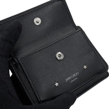 将图像加载到图库查看器中,JIMMY CHOO Nemo Studded Compact Wallet Black Leather