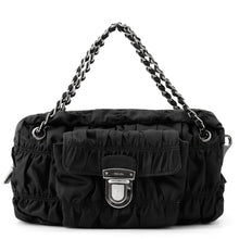 Load image into Gallery viewer, PRADA Gathered ChainHandbag Black Nylon