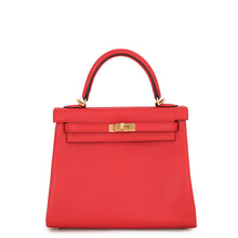 Load image into Gallery viewer, HERMES Kelly Retourne Rouge Coeur Swift Leather Size 25