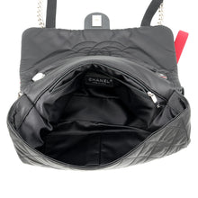 将图像加载到图库查看器中,CHANEL Single flap Chain Shoulder Bag Black/Red Tweed Nylon
