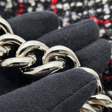 将图像加载到图库查看器中,CHANEL Single flap Chain Shoulder Bag Black/Red Tweed Nylon