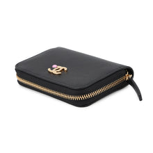 将图像加载到图库查看器中,CHANEL CC Logo Apple Motif Zip Coin Purse BlackAP5297-B25416-UB900 Grained Goatskin Leather