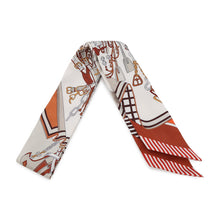 Load image into Gallery viewer, HERMES Twilly Bouquets Sellier (Saddler's Bouquets) White/Halzan/Etoupe Silk100%