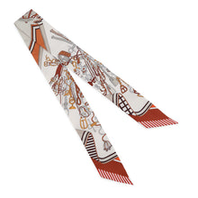 Load image into Gallery viewer, HERMES Twilly Bouquets Sellier (Saddler's Bouquets) White/Halzan/Etoupe Silk100%
