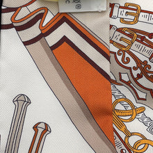 Load image into Gallery viewer, HERMES Twilly Bouquets Sellier (Saddler's Bouquets) White/Halzan/Etoupe Silk100%