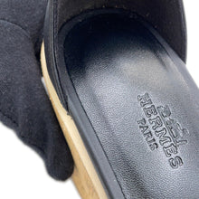 Load image into Gallery viewer, HERMES Sandals《Russe》30 Black Calf Leather Size 35