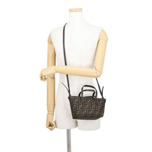 Load image into Gallery viewer, FENDI Roll 2WAY Tote Bag Brown8BS096 Canvas Leather Size Mini