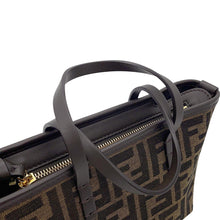 Load image into Gallery viewer, FENDI Roll 2WAY Tote Bag Brown8BS096 Canvas Leather Size Mini