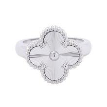 Load image into Gallery viewer, Van Cleef & Arpels Vintage Alhambra Guilloche Ring Size 50/#10VCARP9XI50/VCARP9XI00 18K White Gold