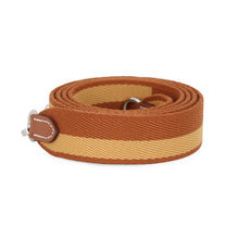 Load image into Gallery viewer, HERMES Bandouliere Sangle Casaque Gold/Paille Canvas Swift Leather Size 1" width / 43.3"