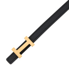 Load image into Gallery viewer, HERMES Focus Mini H Belt Reversible Size 75 Etoupe/Black Epsom Swift Leather